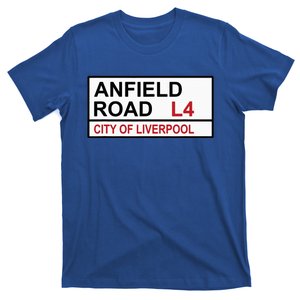 Liverpool Football Team Anfield Road Street Sign T-Shirt