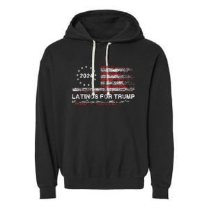 Latinos For Trump 2024 President Election Trump Vance 2024 Garment-Dyed Fleece Hoodie