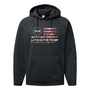 Latinos For Trump 2024 President Election Trump Vance 2024 Performance Fleece Hoodie