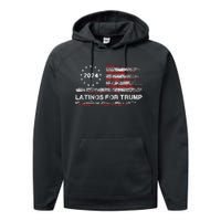 Latinos For Trump 2024 President Election Trump Vance 2024 Performance Fleece Hoodie