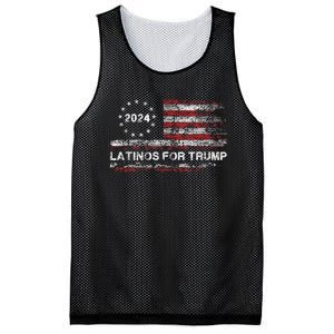 Latinos For Trump 2024 President Election Trump Vance 2024 Mesh Reversible Basketball Jersey Tank