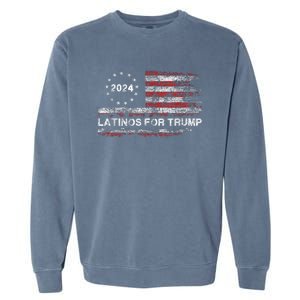 Latinos For Trump 2024 President Election Trump Vance 2024 Garment-Dyed Sweatshirt