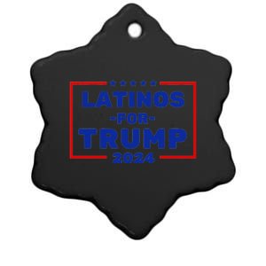 Latinos For Trump 2024 Ceramic Star Ornament