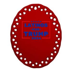 Latinos For Trump 2024 Ceramic Oval Ornament