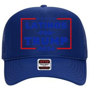 Latinos For Trump 2024 High Crown Mesh Back Trucker Hat