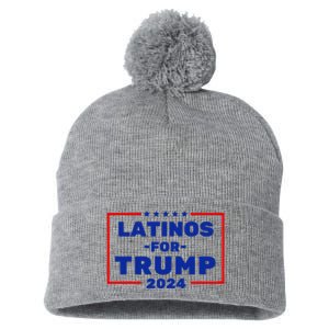 Latinos For Trump 2024 Pom Pom 12in Knit Beanie