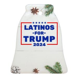 Latinos For Trump 2024 Ceramic Bell Ornament