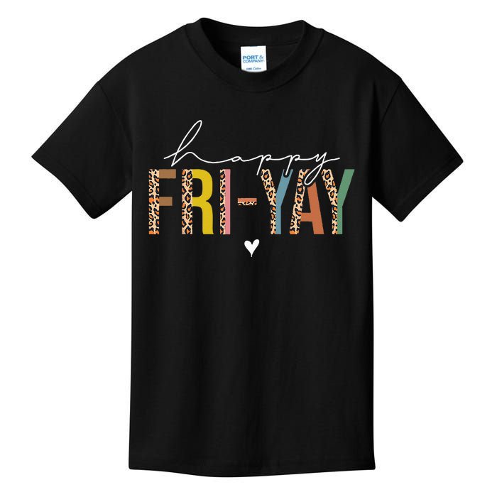 Leopard Friyay! Teachers Weekend Day of the Week Teachers Kids T-Shirt