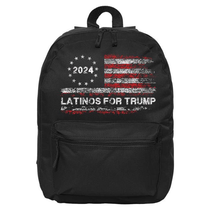 Latinos For Trump 2024 President Election Trump Vance 2024 16 in Basic Backpack