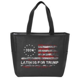 Latinos For Trump 2024 President Election Trump Vance 2024 Zip Tote Bag