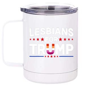 Lesbians For Trump 2024 Re Election President Vote Item Meme 12 oz Stainless Steel Tumbler Cup