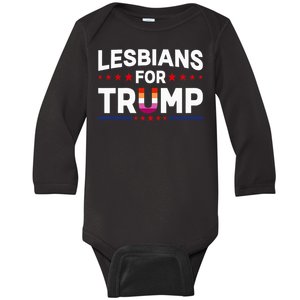 Lesbians For Trump 2024 Re Election President Vote Item Meme Baby Long Sleeve Bodysuit