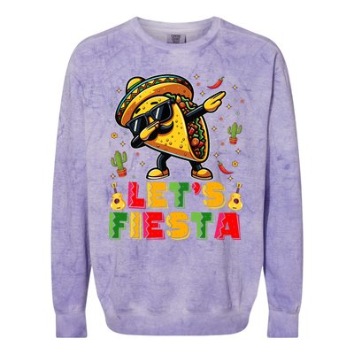 LetS Fiesta Taco Cinco De Mayo Mexican Party Colorblast Crewneck Sweatshirt