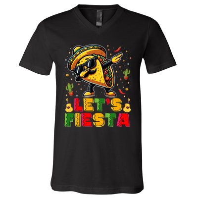 LetS Fiesta Taco Cinco De Mayo Mexican Party V-Neck T-Shirt