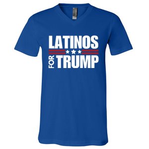 Latinos For Trump 2024 Patriot Conservative Republican Gift V-Neck T-Shirt