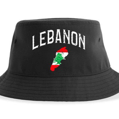 Lebanon Flag Throwback Sport Souvenir Sustainable Bucket Hat