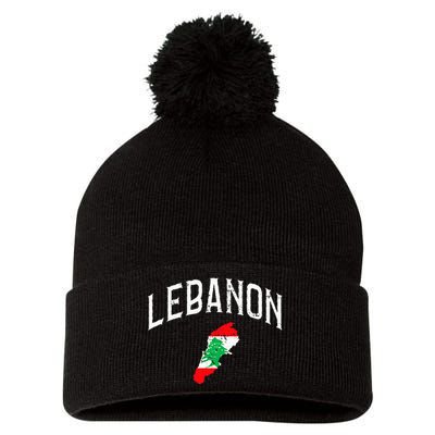 Lebanon Flag Throwback Sport Souvenir Pom Pom 12in Knit Beanie