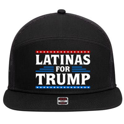 Latinas For Trump 2024 Election Vote Latina Women Republican 7 Panel Mesh Trucker Snapback Hat