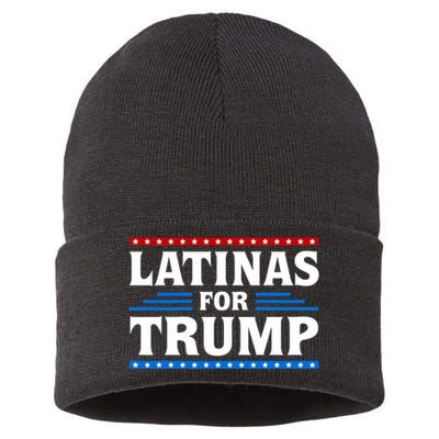 Latinas For Trump 2024 Election Vote Latina Women Republican Sustainable Knit Beanie