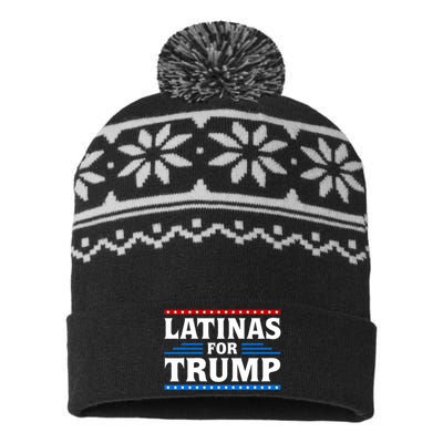 Latinas For Trump 2024 Election Vote Latina Women Republican USA-Made Snowflake Beanie