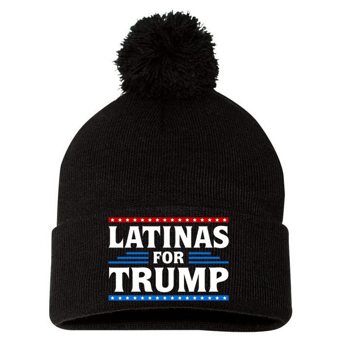 Latinas For Trump 2024 Election Vote Latina Women Republican Pom Pom 12in Knit Beanie