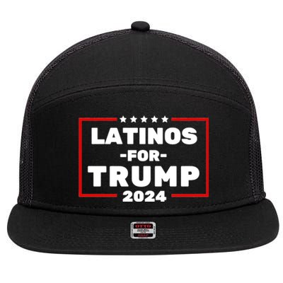 Latinos For Trump 2024 Usa Proud Latino 7 Panel Mesh Trucker Snapback Hat