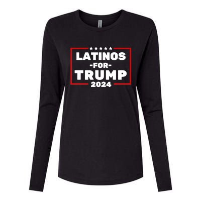 Latinos For Trump 2024 Usa Proud Latino Womens Cotton Relaxed Long Sleeve T-Shirt