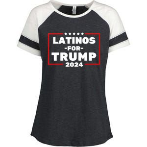 Latinos For Trump 2024 Usa Proud Latino Enza Ladies Jersey Colorblock Tee