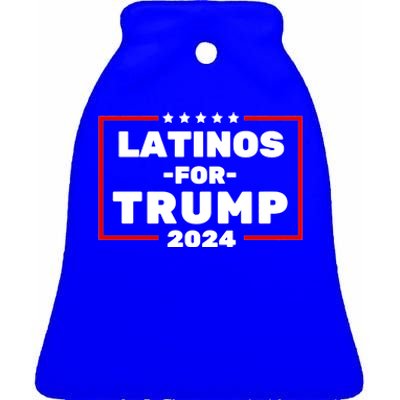 Latinos For Trump 2024 Usa Proud Latino Ceramic Bell Ornament