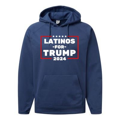 Latinos For Trump 2024 Usa Proud Latino Performance Fleece Hoodie