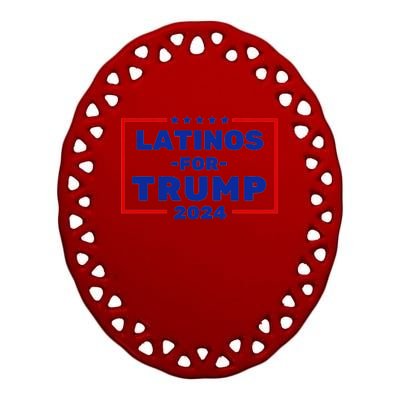 Latinos For Trump 2024 Usa Proud Latino Ceramic Oval Ornament