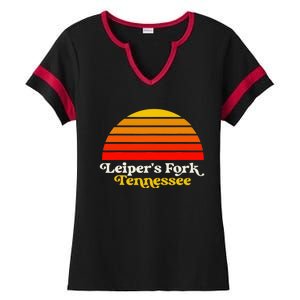 Leiper's Fork Tennessee Retro Sunset Nashville Ladies Halftime Notch Neck Tee