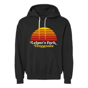 Leiper's Fork Tennessee Retro Sunset Nashville Garment-Dyed Fleece Hoodie