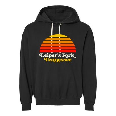Leiper's Fork Tennessee Retro Sunset Nashville Garment-Dyed Fleece Hoodie