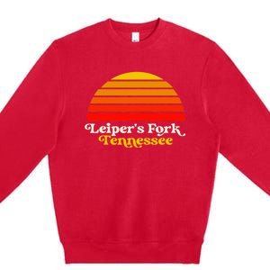 Leiper's Fork Tennessee Retro Sunset Nashville Premium Crewneck Sweatshirt