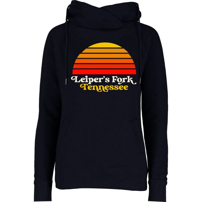 Leiper's Fork Tennessee Retro Sunset Nashville Womens Funnel Neck Pullover Hood