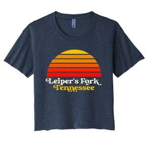 Leiper's Fork Tennessee Retro Sunset Nashville Women's Crop Top Tee