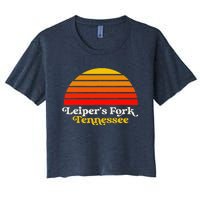 Leiper's Fork Tennessee Retro Sunset Nashville Women's Crop Top Tee