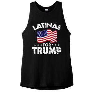 Latinas For Trump 2020 Reelect Donald Trump 45 Ladies PosiCharge Tri-Blend Wicking Tank