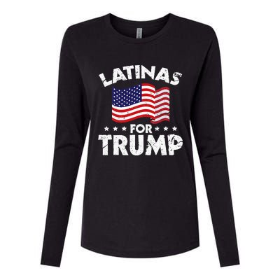 Latinas For Trump 2020 Reelect Donald Trump 45 Womens Cotton Relaxed Long Sleeve T-Shirt