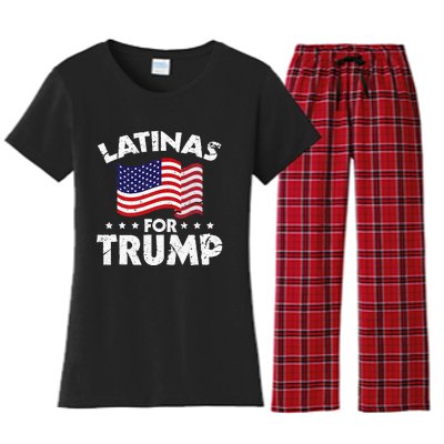 Latinas For Trump 2020 Reelect Donald Trump 45 Women's Flannel Pajama Set