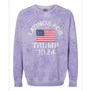 Latinos For Trump 2024 Colorblast Crewneck Sweatshirt