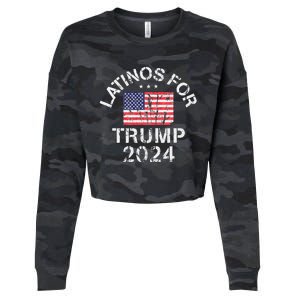 Latinos For Trump 2024 Cropped Pullover Crew