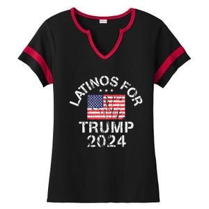 Latinos For Trump 2024 Ladies Halftime Notch Neck Tee