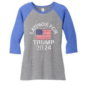 Latinos For Trump 2024 Women's Tri-Blend 3/4-Sleeve Raglan Shirt