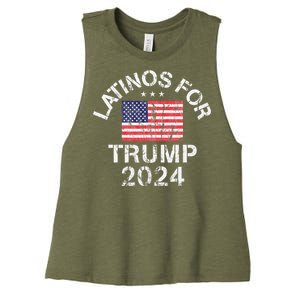 Latinos For Trump 2024 Women's Racerback Cropped Tank