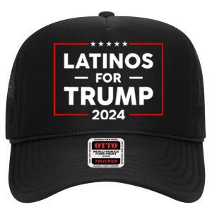 Latinos For Trump 2024 High Crown Mesh Back Trucker Hat