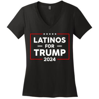 Latinos For Trump 2024 Women's V-Neck T-Shirt