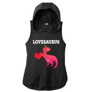 Lovesaurus Funny Tgiftrex Dinosaur Valentine's Day Gift Ladies PosiCharge Tri-Blend Wicking Draft Hoodie Tank