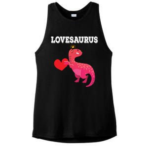 Lovesaurus Funny Tgiftrex Dinosaur Valentine's Day Gift Ladies PosiCharge Tri-Blend Wicking Tank